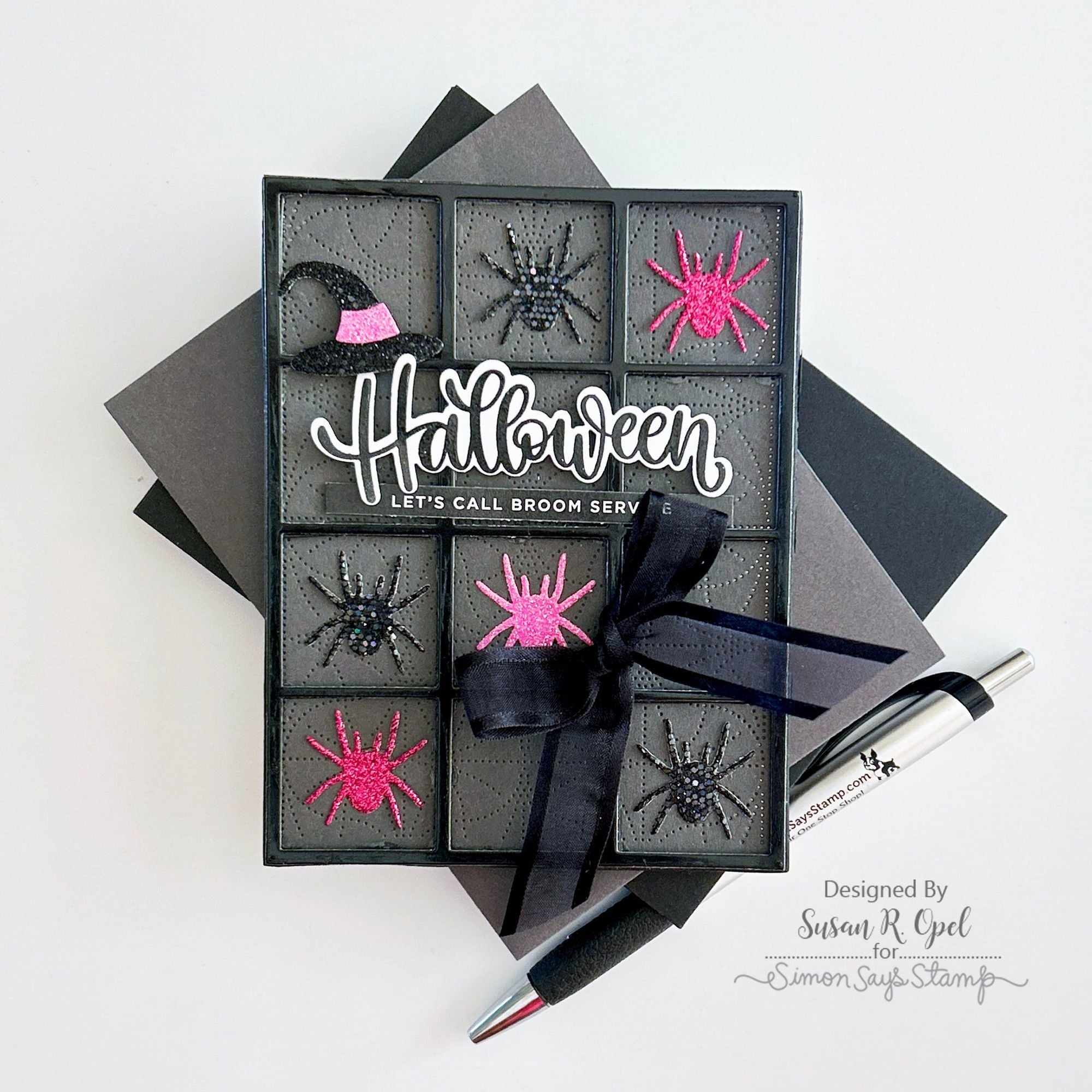 Simon Says Stamp Artwork Grid Plate Wafer Die s838 Stamptember Halloween Card