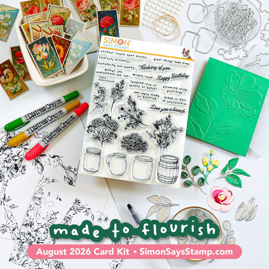 PREORDER Simon Says Stamp Card Kit of the Month August 2026 Made to Flourish ck0826