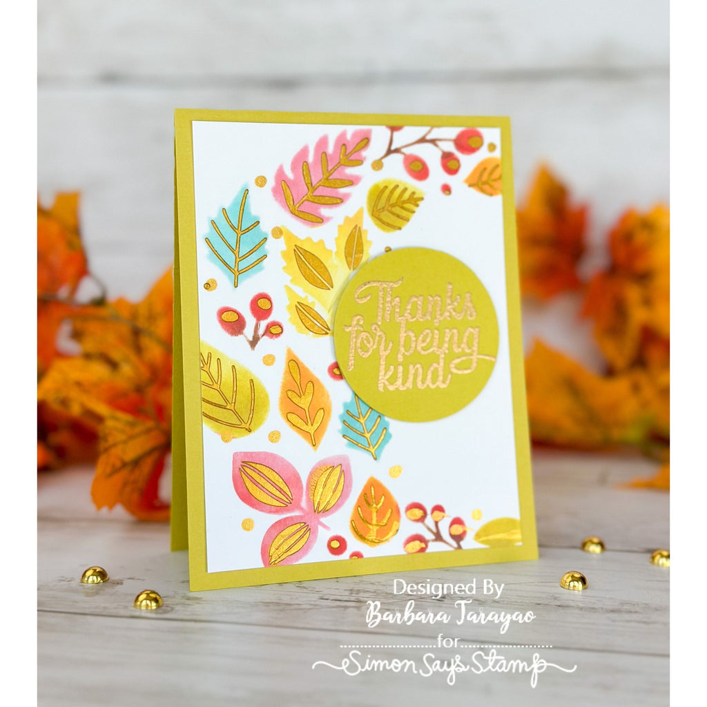 Simon Says Stamp Stencils Autumn Cascade ssst221698 Stamptember Thank You Card