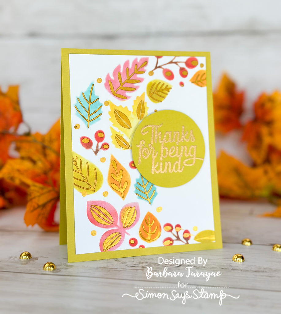 Simon Says Stamp Stencils Autumn Cascade ssst221698 Stamptember Thank You Card
