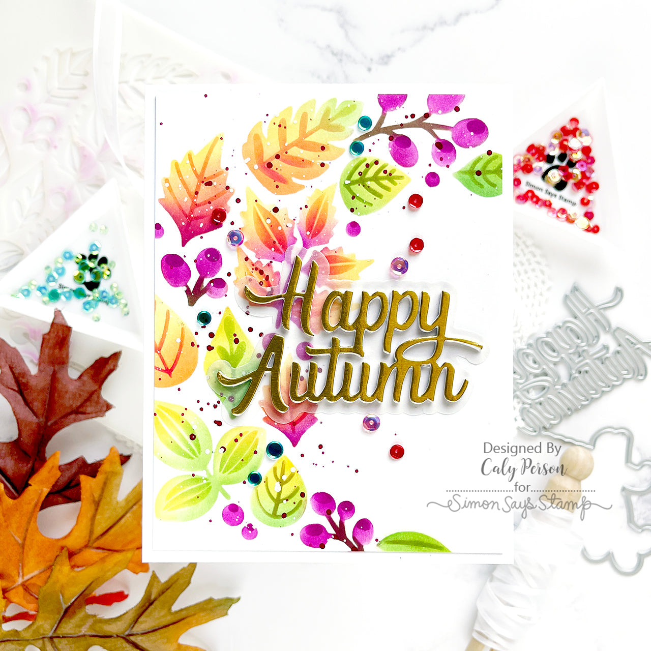 Simon Says Stamp Stencils Autumn Cascade ssst221698 Stamptember Autumn Card | color-code:ALT02