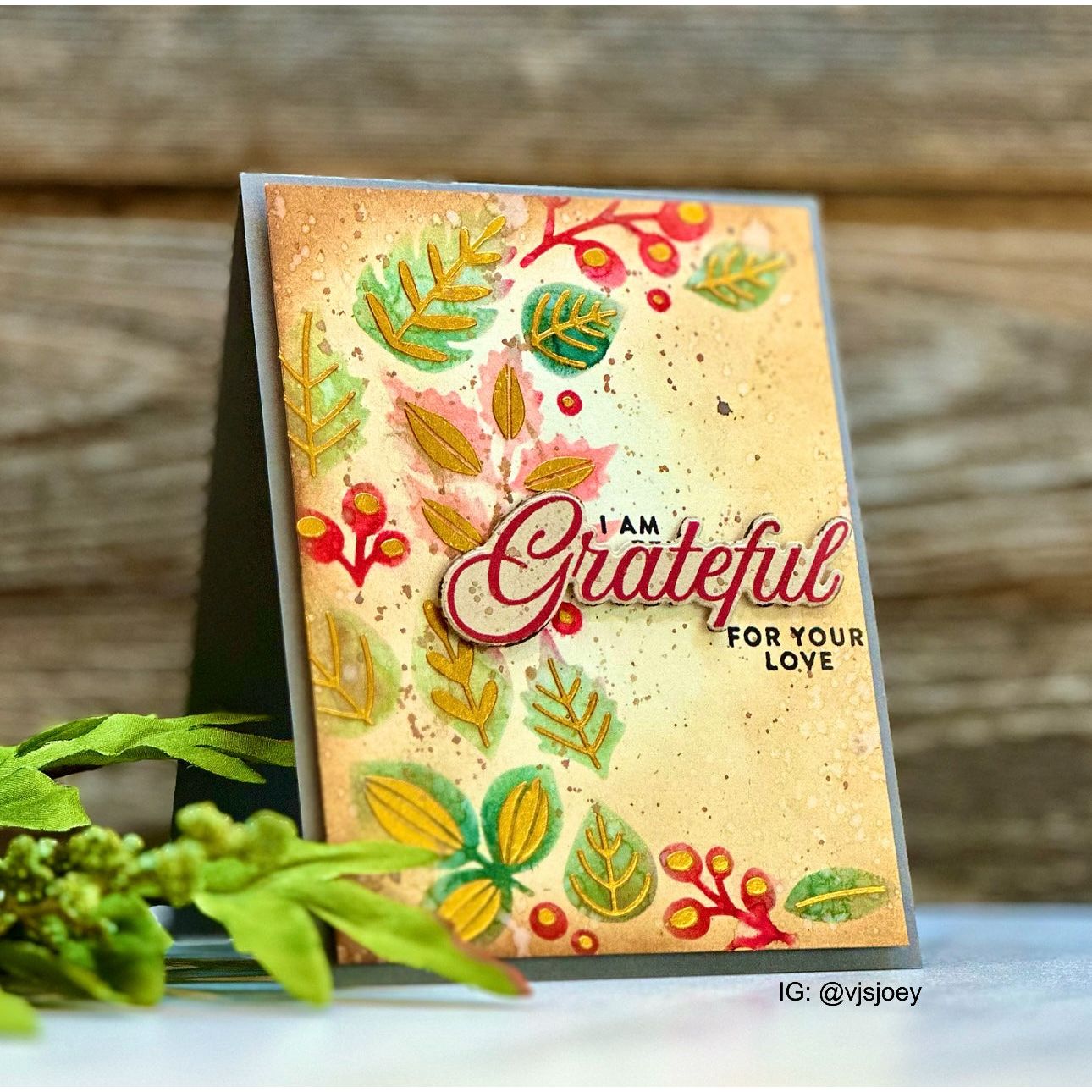 Simon Says Stamp Stencils Autumn Cascade ssst221698 Stamptember Grateful Card