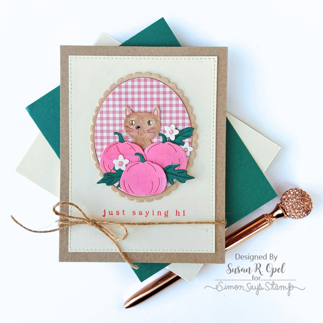Simon Says Stamp Autumn Arrangement Wafer Dies s976 Sweet Wishes Hello Card