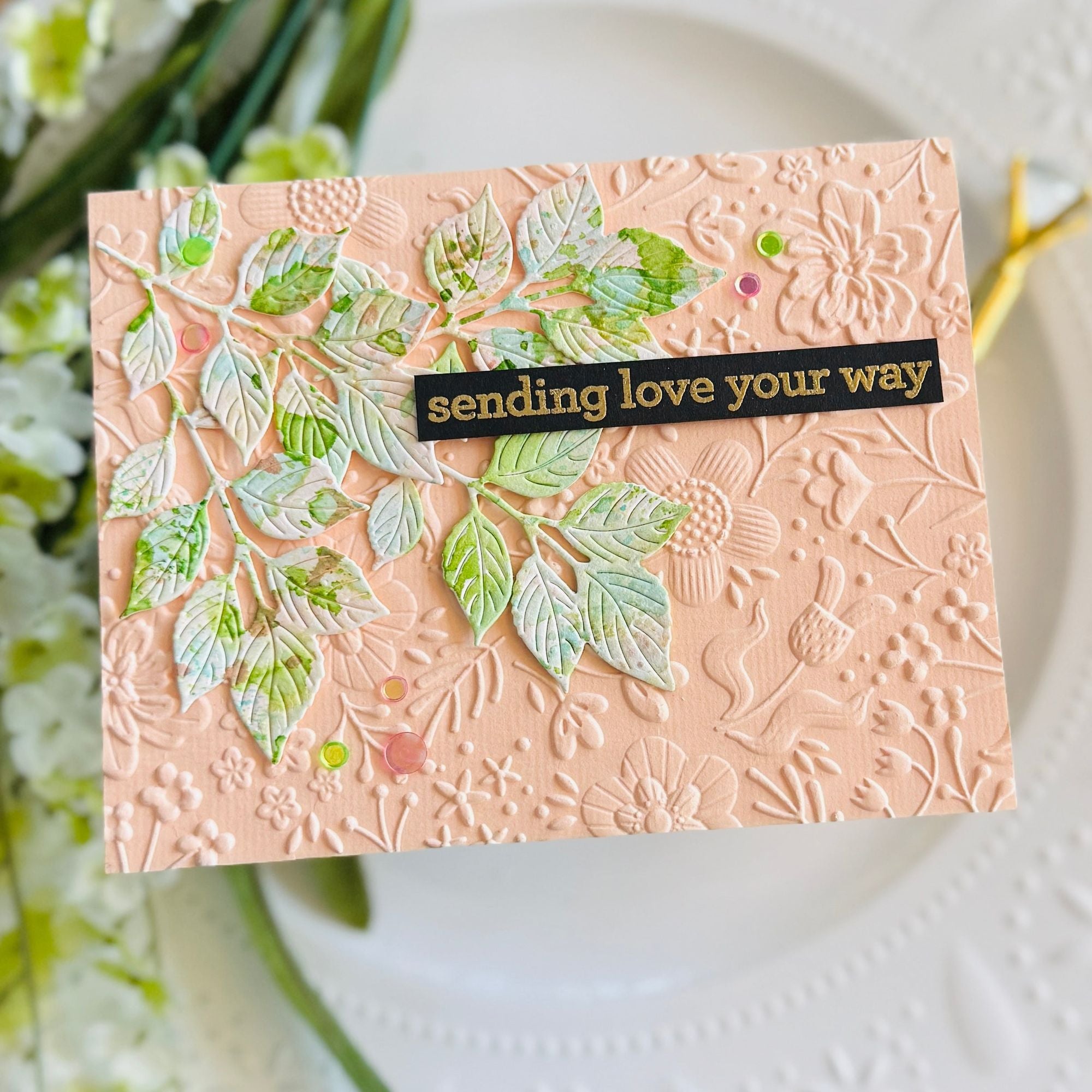 Simon Says Stamp Autumn Leaf Branch Wafer Dies s1079 STAMPtember Love Card