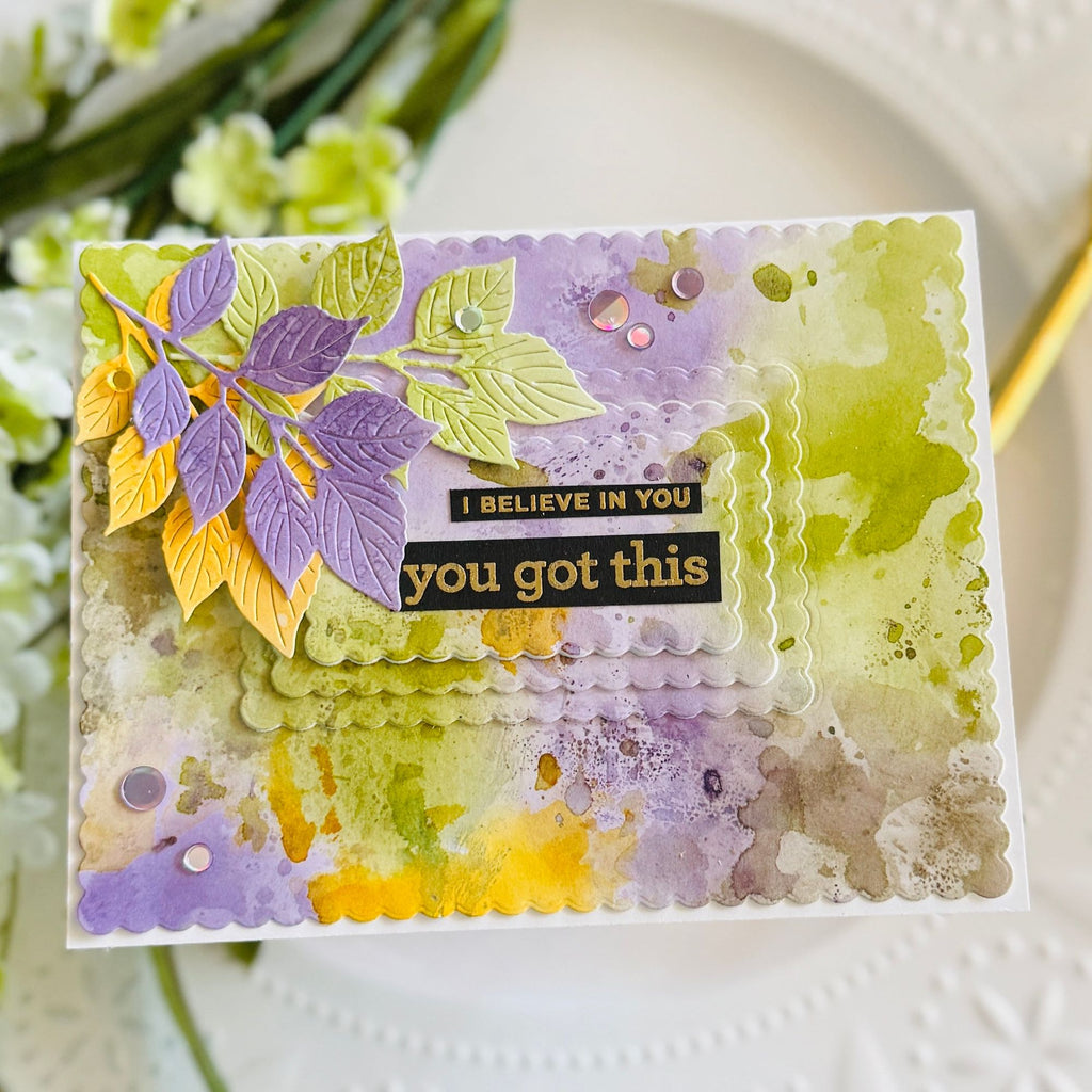 Simon Says Stamp Autumn Leaf Branch Wafer Dies s1079 STAMPtember Encouragement Card