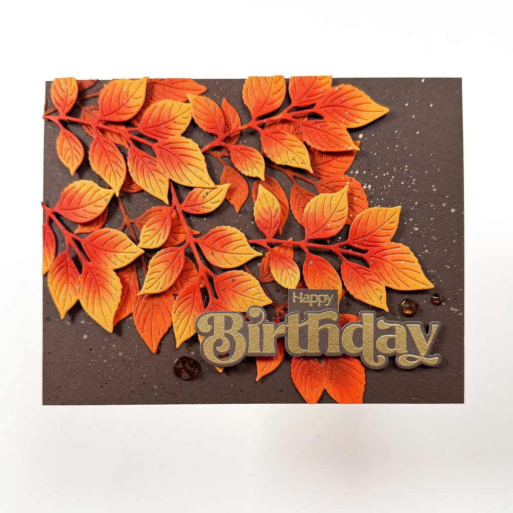 Simon Says Stamp Autumn Leaf Branch Wafer Dies s1079 STAMPtember Birthday Card