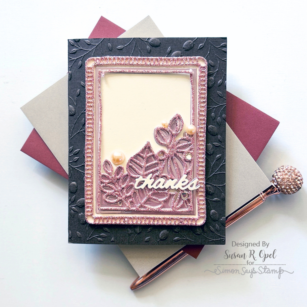 Simon Says Stamp Autumn Leaf Frames Wafer Dies 1116sd Stamptember Thanks Card