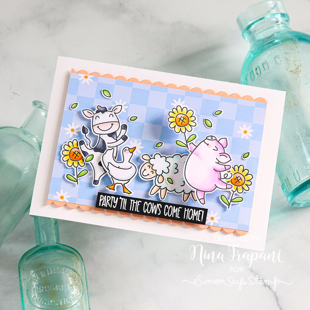 Avery Elle Clear Stamps Barnyard Boogie st-24-10 dancing animals | color-code:ALT01