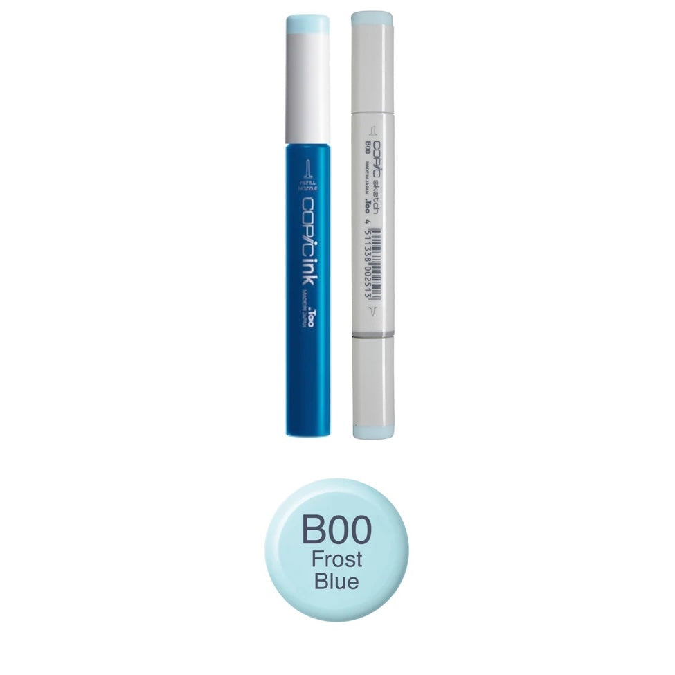 Copic Marker Frost Blue Marker and Refill Bundle B00