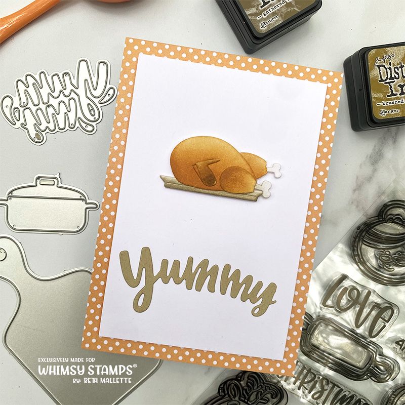 Whimsy Stamps Yummy Word Dies wsd238 turkey