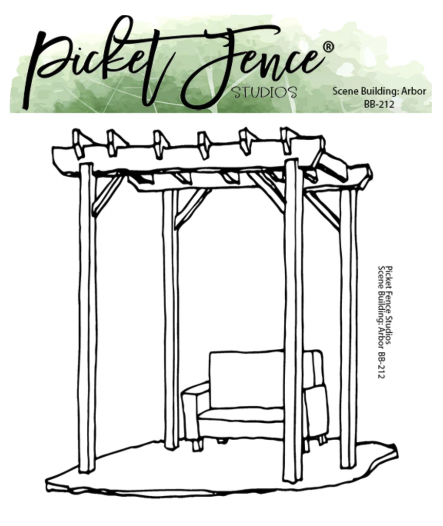 Picket Fence Studios Scene Building Arbor Clear Stamp bb-212