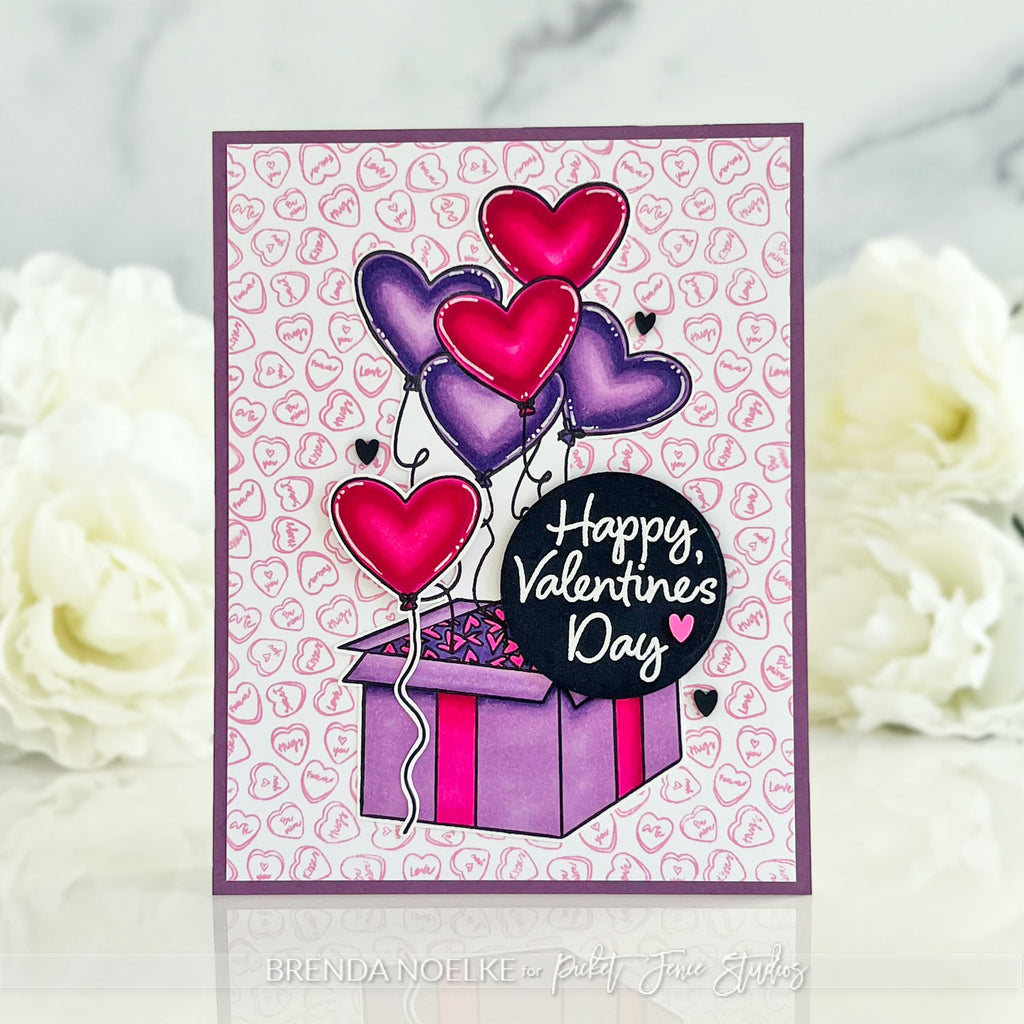 Picket Fence Studios Sweet Candy Hearts Clear Stamp bb-221 valentine's day