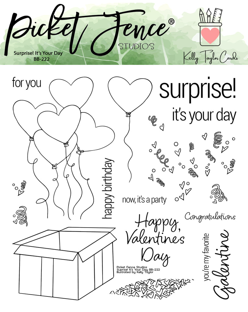 Picket Fence Studios Surprise! It's Your Day Clear Stamps bb-222