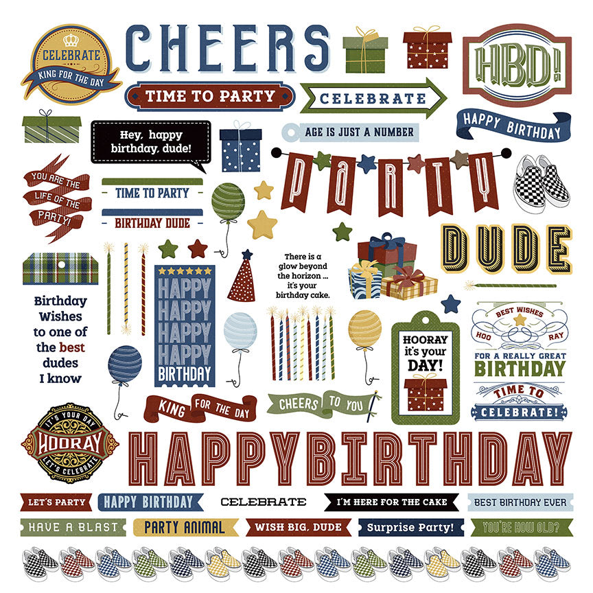 Photoplay Birthday Bash 12 x 12 Collection Pack bba4431 element stickers
