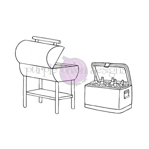 Purple Onion Designs Cooler And BBQ Unmounted Cling Stamps pod1398*