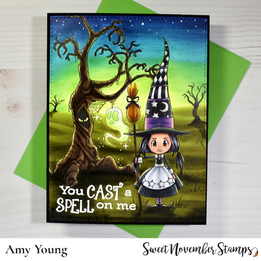 Sweet November Stamps Spooky Tree Clear Stamp Set snssthw23 Spell