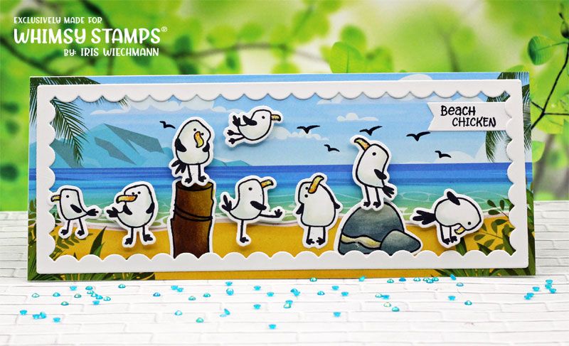 Whimsy Stamps Gullibles Clear Stamps CWSD147b beach