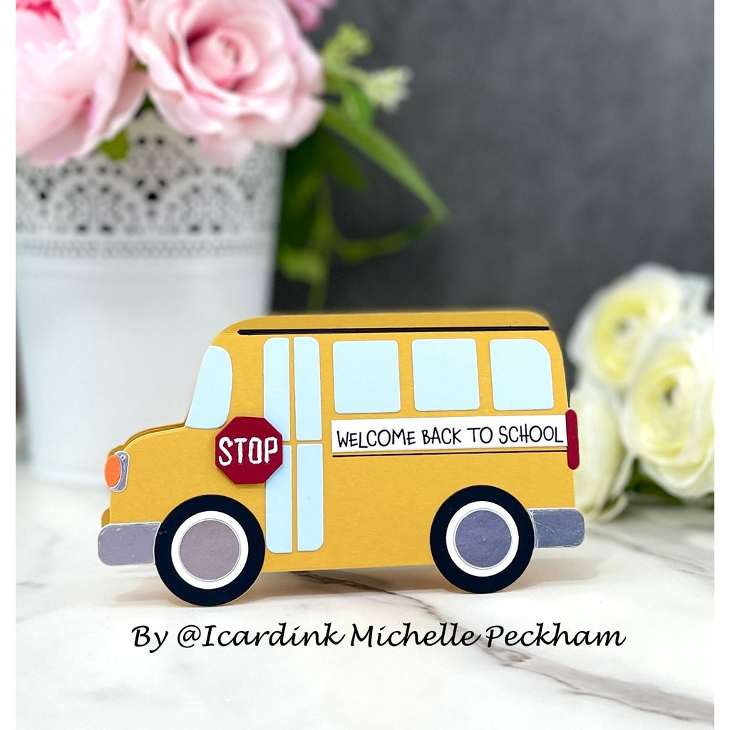 Simon Says Stamp Big Bus Wafer Dies 1383sd Happy Camper Back to School Card