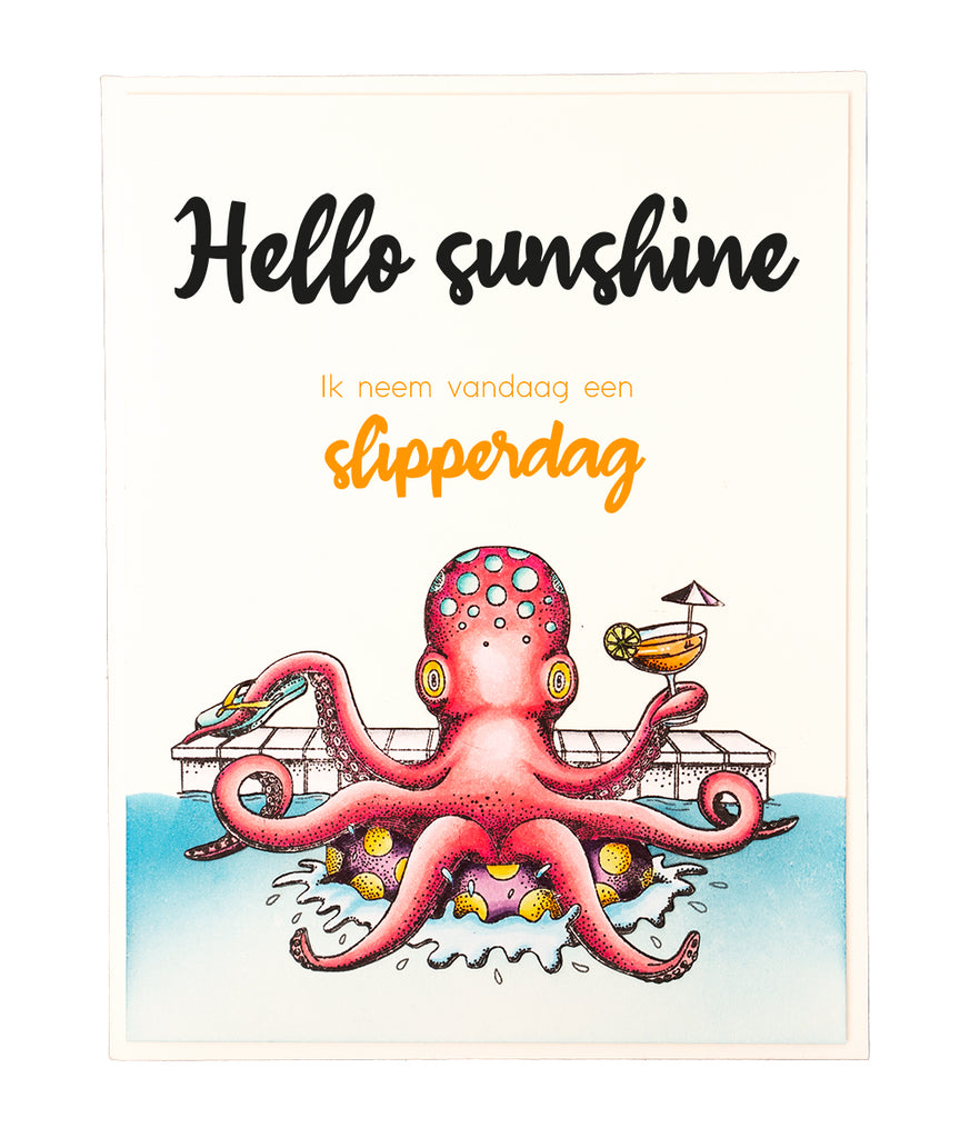 Studio Light Flip Flops Clear Stamp bl-es-stamp460 hello sunshine octopus card