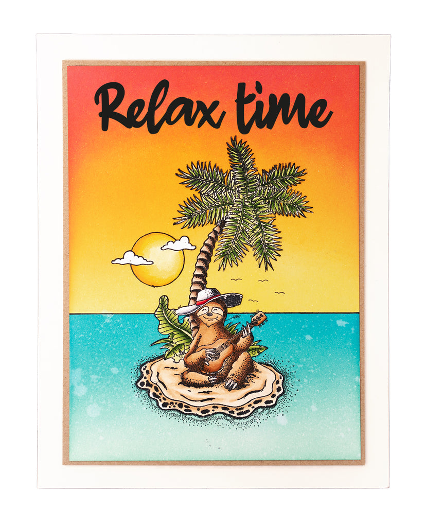 Studio Light Lazy Days Clear Stamps bl-es-stamp462 relax time sloth card