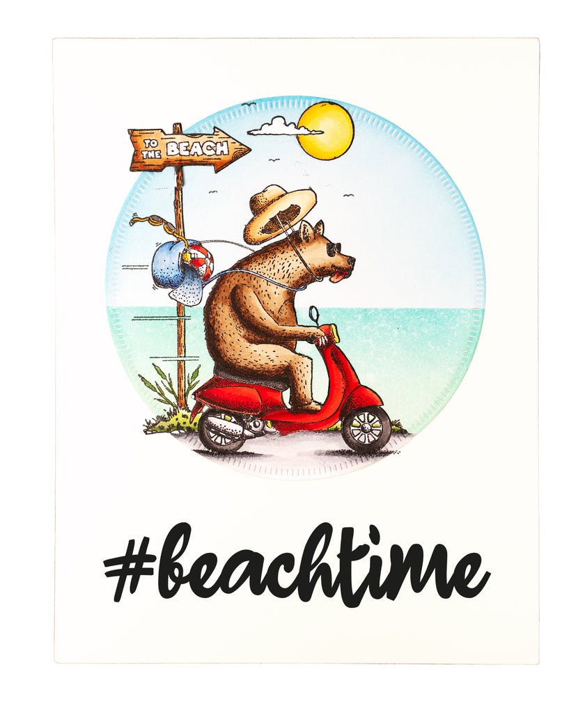 Studio Light Lazy Days Clear Stamps bl-es-stamp462 beach time bear card