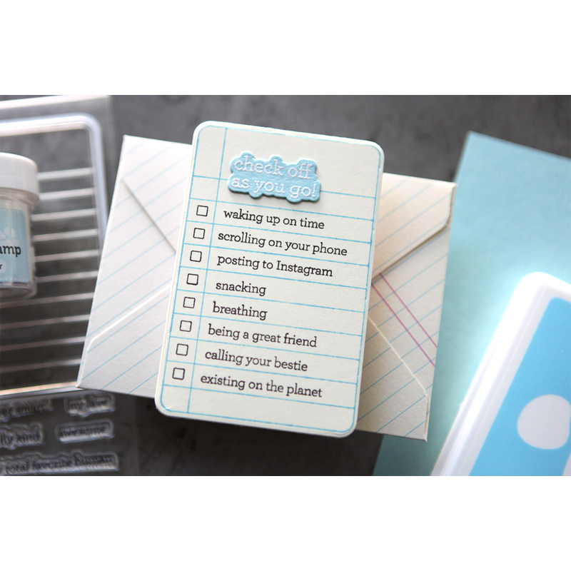 CZ Design Stamps and Dies Noted set652n Just A Note Friend Checklist | color-code:ALT01