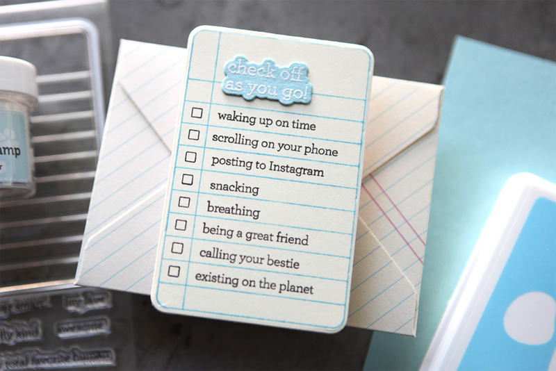 CZ Design Stamps and Dies Noted set652n Just A Note Friend Checklist | color-code:ALT01