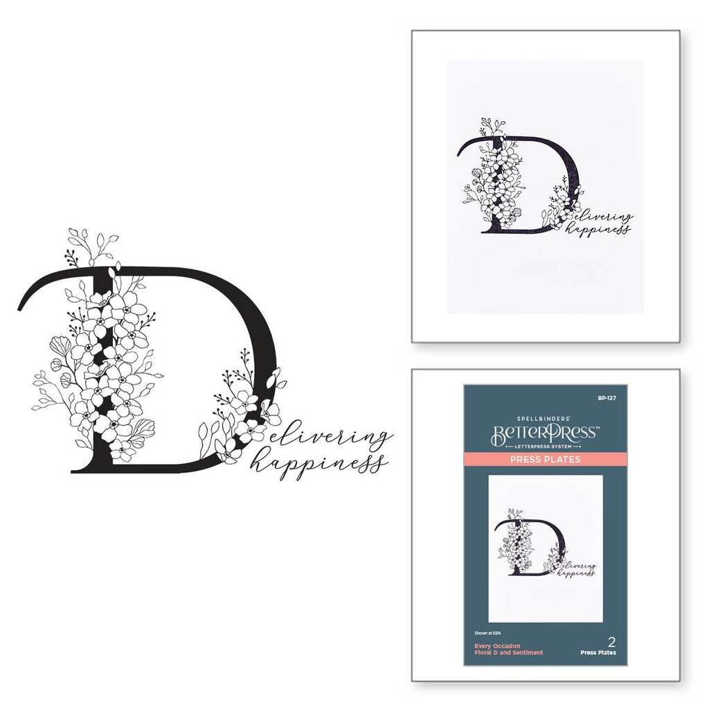 bp-127 Spellbinders Floral D and Sentiment Press Plates product image
