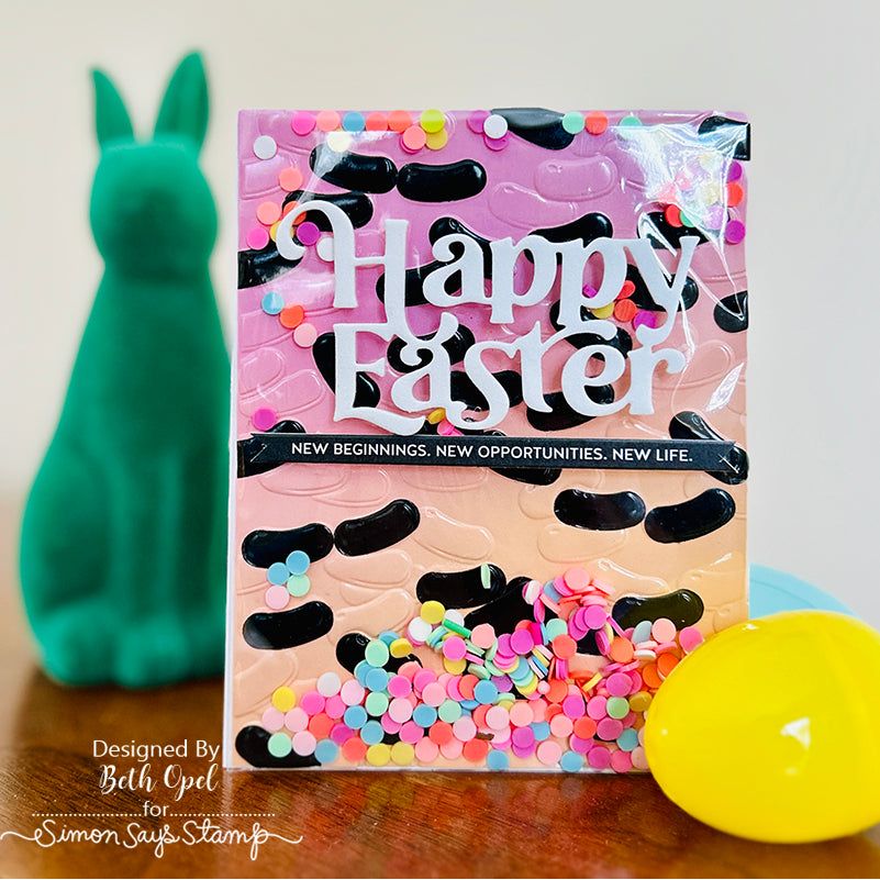 Simon Says Stamp Embossing Folder and Cutting Dies Jellybean Background sfd404 Be Bold Easter Card