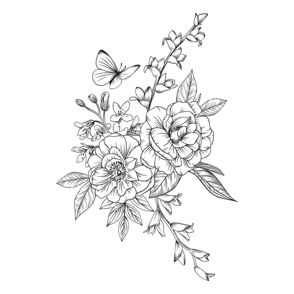 BP-015 Spellbinders Butterfly Bouquet Press Plate Bouquet
