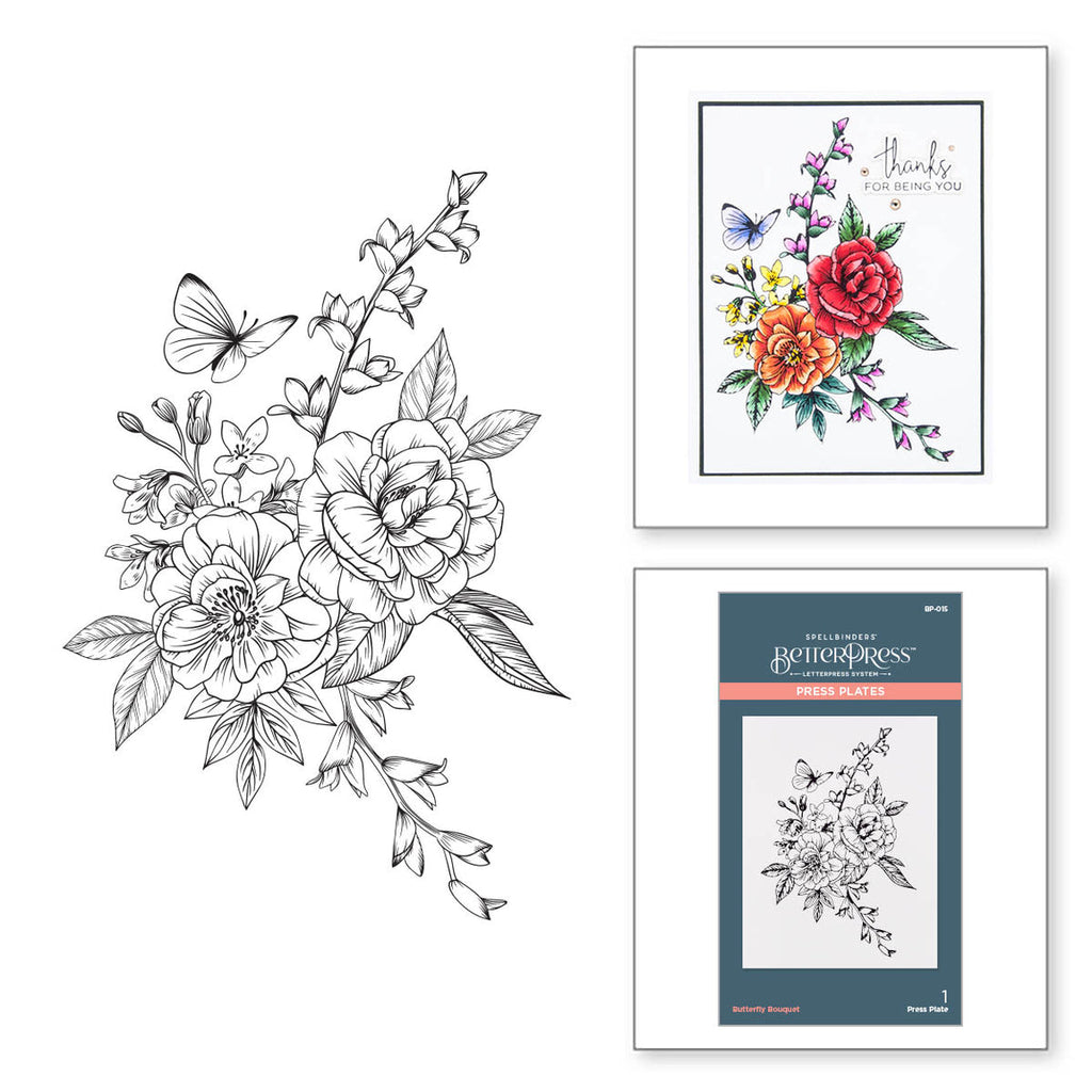 BP-015 Spellbinders Butterfly Bouquet Press Plate