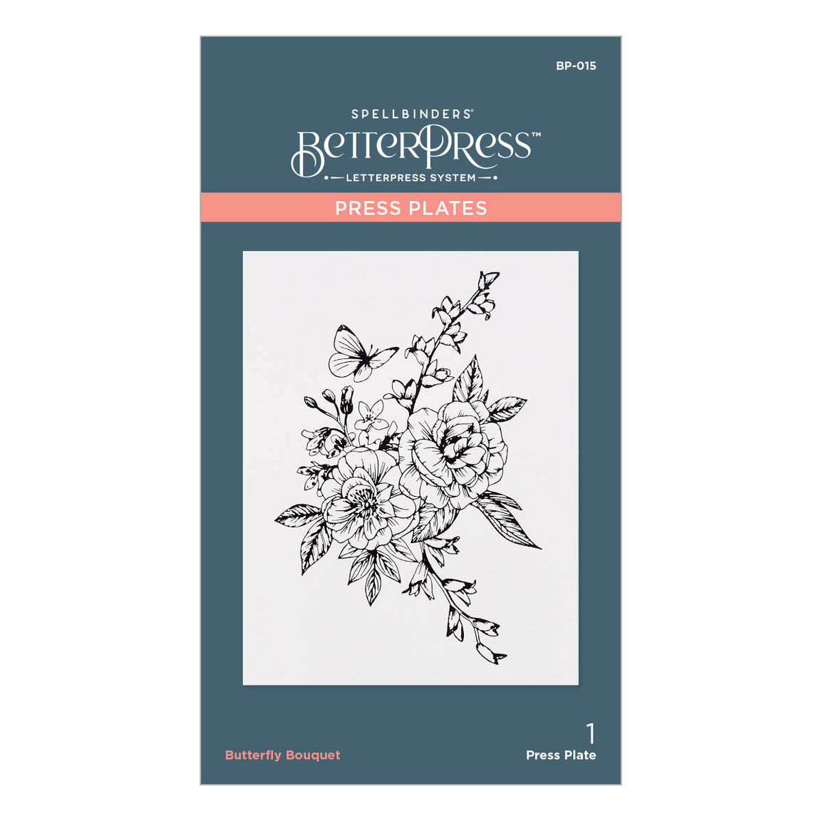 BP-015 Spellbinders Butterfly Bouquet Press Plate Butterfly