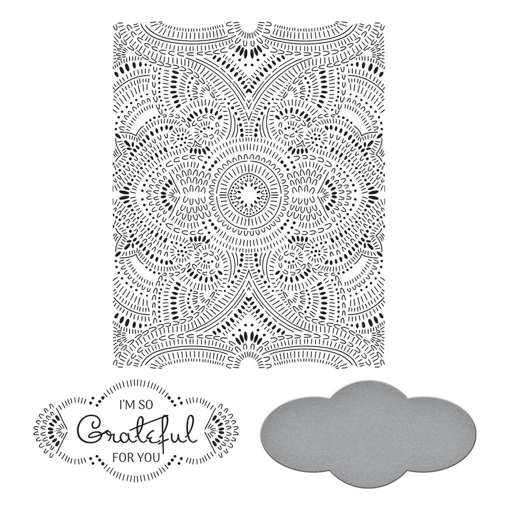 BP-018 Spellbinders So Grateful for You Press Plate and Die Set Grateful