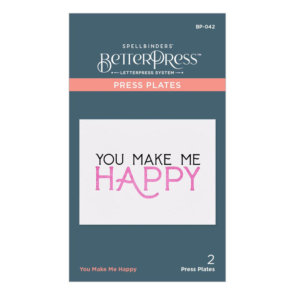 BP-042 Spellbinders You Make Me Happy Press Plate Happy