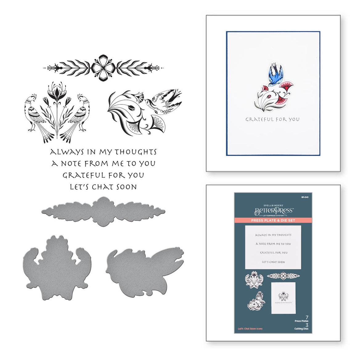 BP-043 Spellbinders Let's Chat Soon Icons Press Plate and Die Set