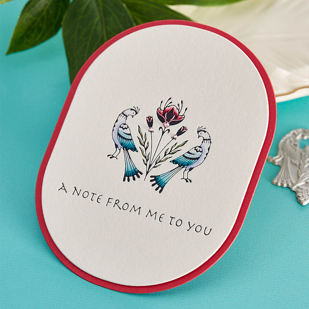 BP-043 Spellbinders Let's Chat Soon Icons Press Plate and Die Set A Note