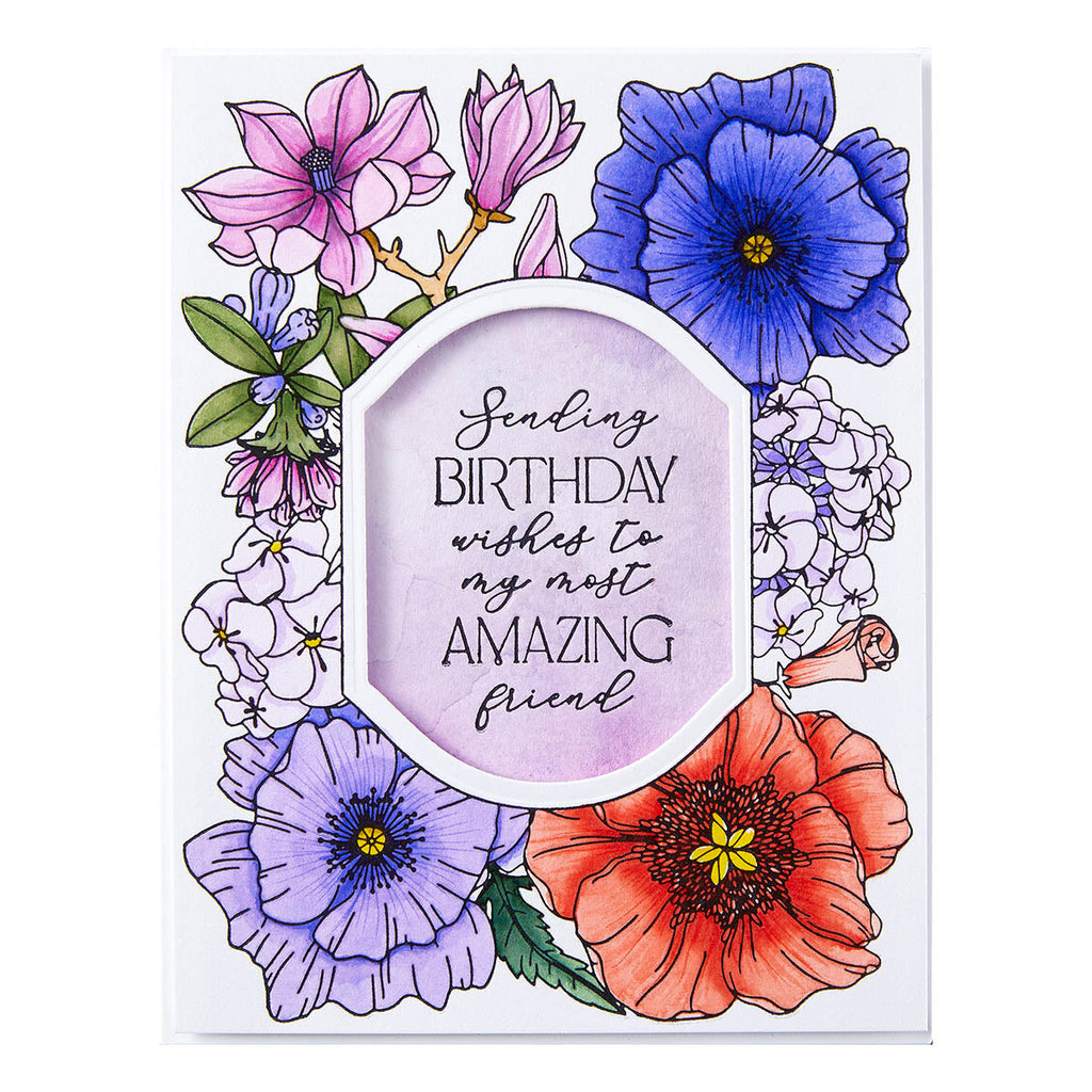 bp-106 Spellbinders Mirrored Arch Blooms Press Plates amazing friend