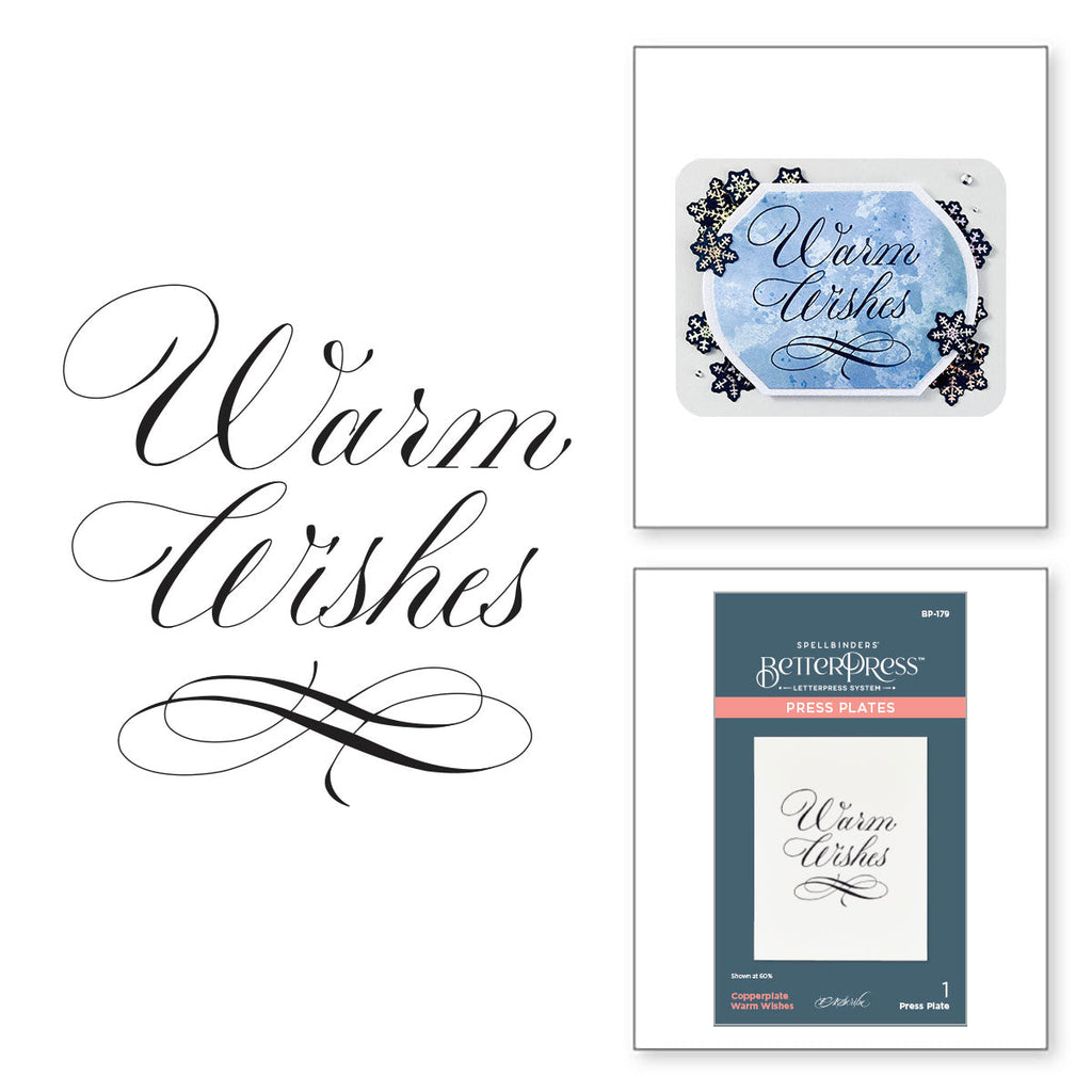 Spellbinders Copperplate Warm Wishes Press Plate bp-179