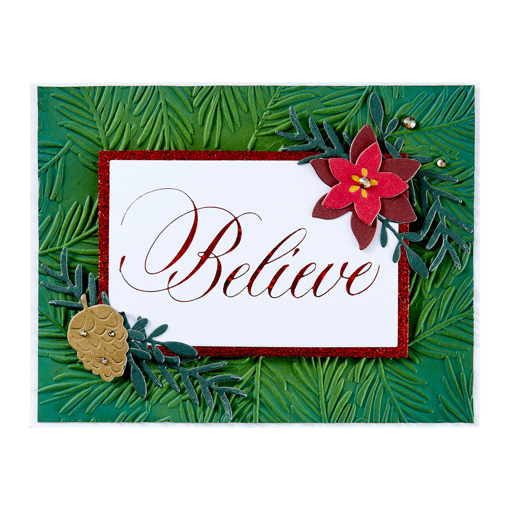 Spellbinders Copperplate Believe Press Plate bp-183 christmas