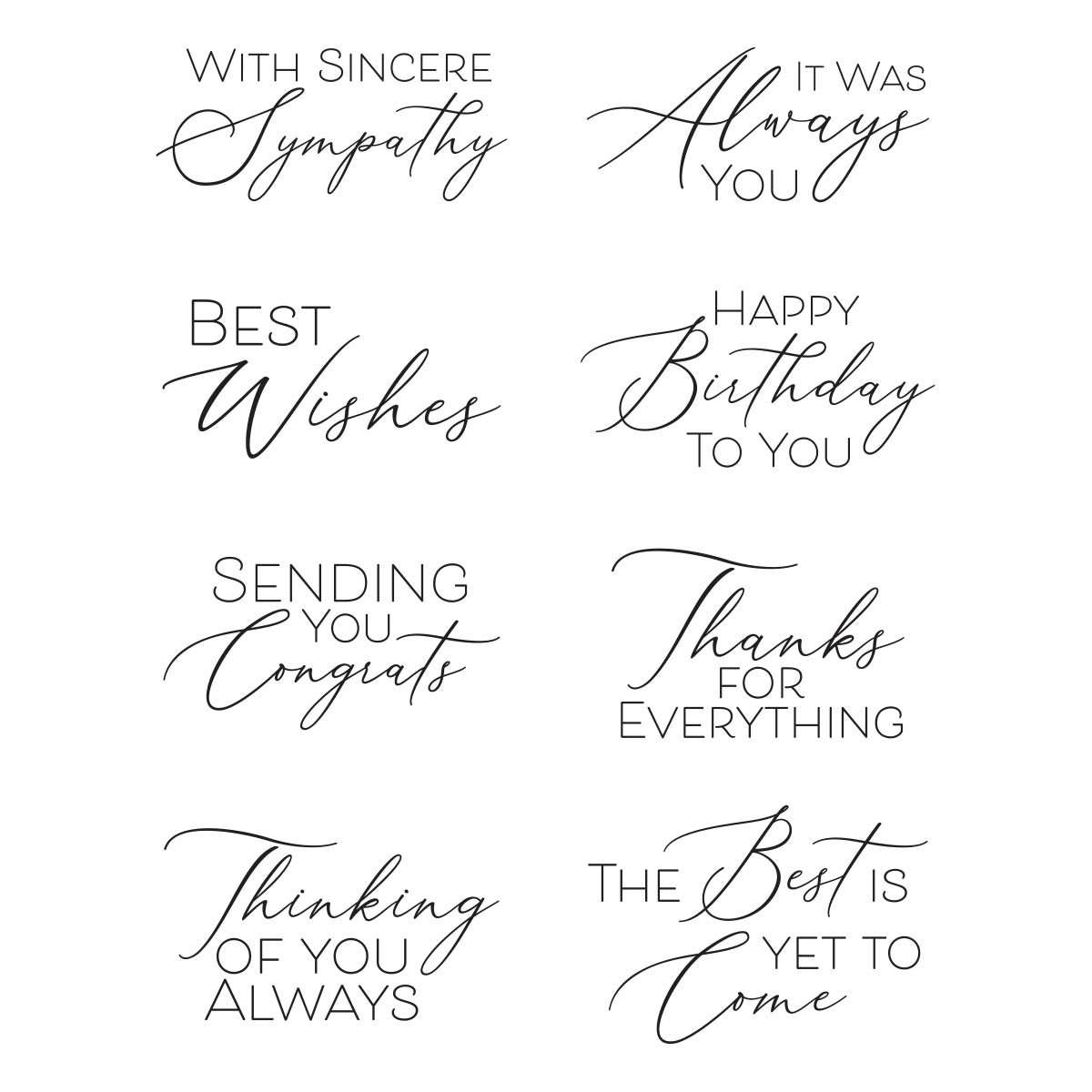 Spellbinders Always You Timeless Sentiments Press Plates bp-185