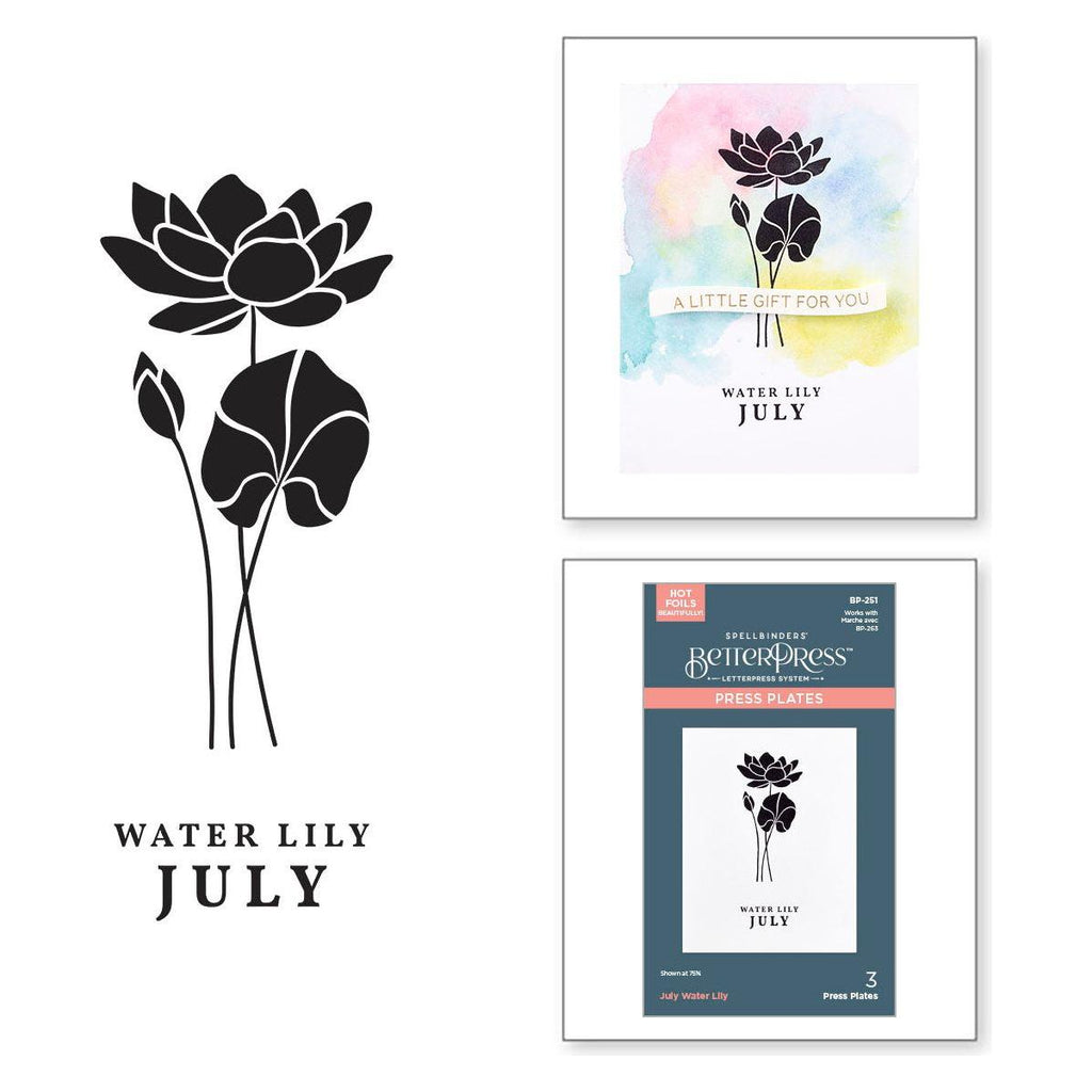 Spellbinders July Water Lily Press Plates bp-251