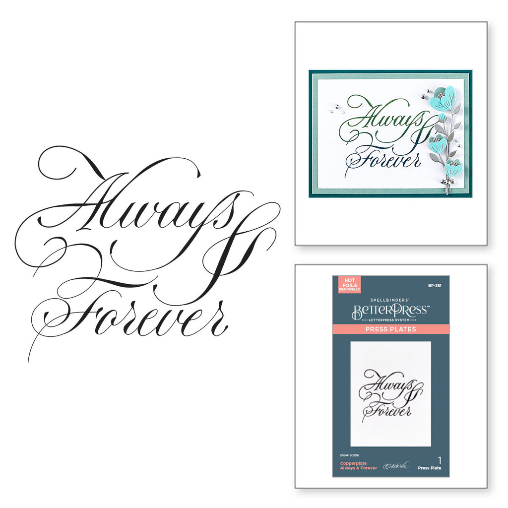 Spellbinders Copperplate Always And Forever BetterPress Plate bp-281