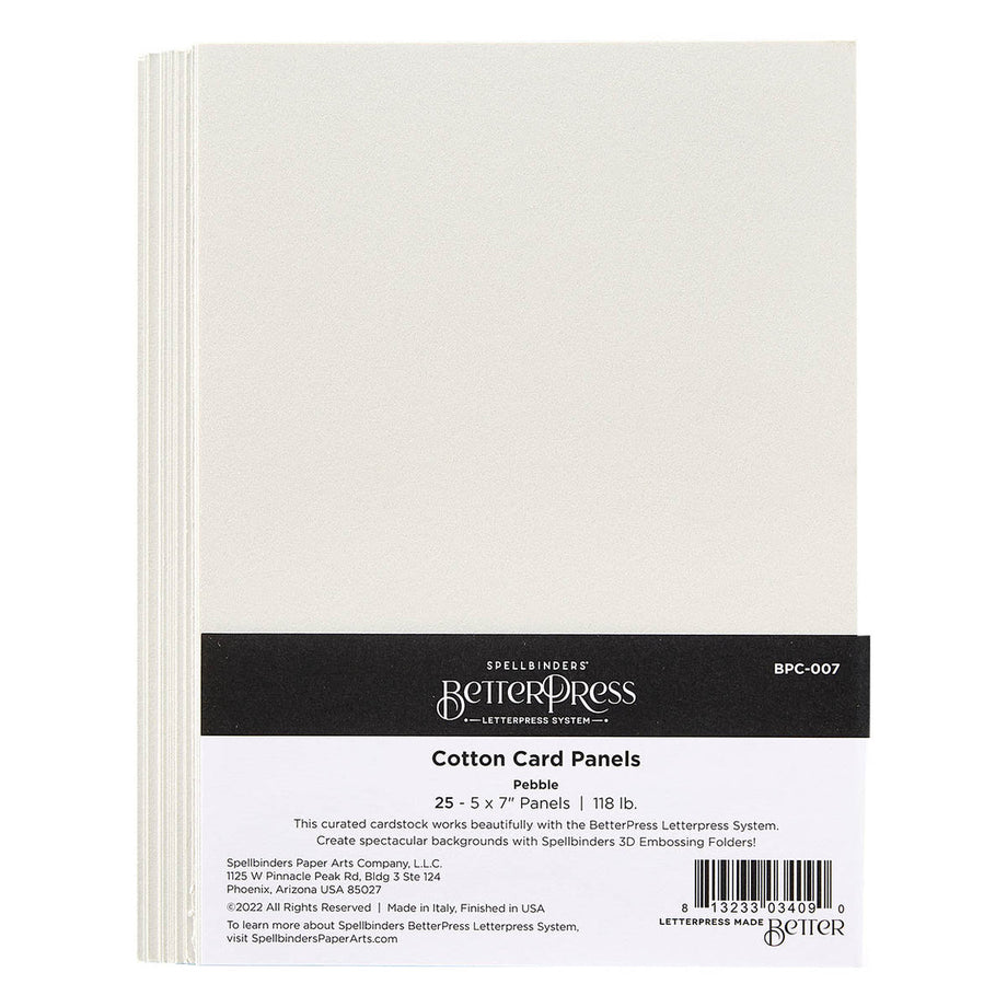 Spellbinders - BetterPress - Cotton Card Panels - A7 - Pebble, 25 Pack