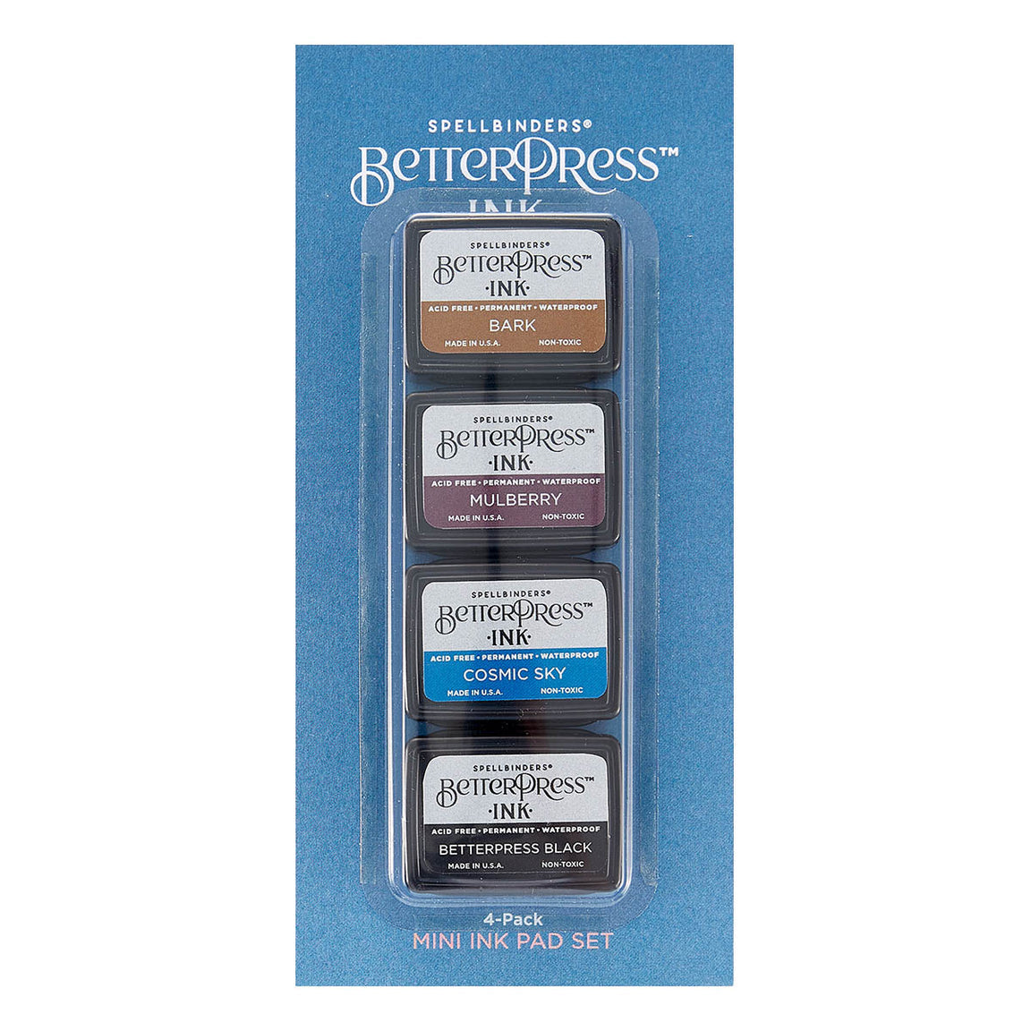 BPI-003 Spellbinders BetterPress Ink Regal Tones Mini 4 Ink Pad Set