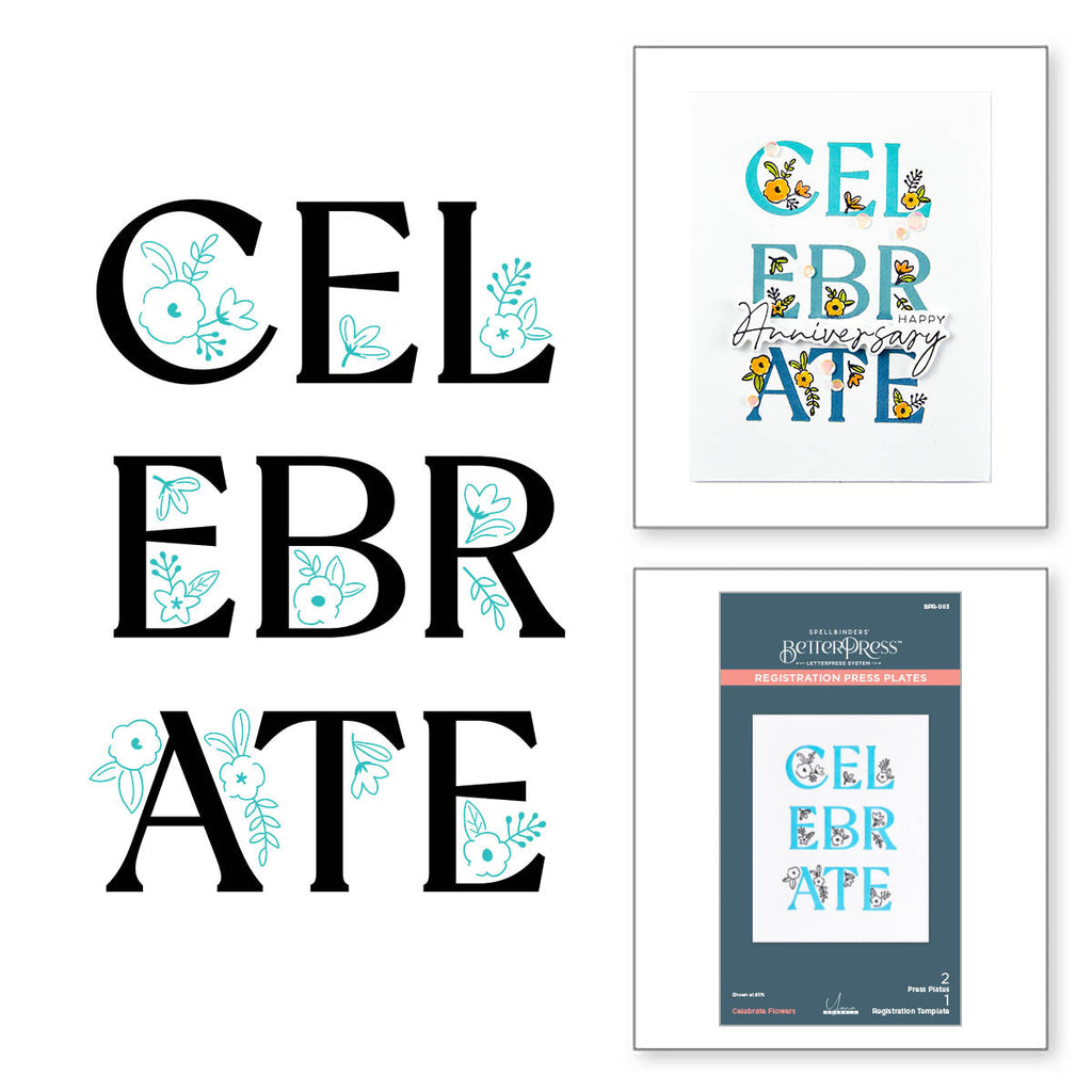 bpr-003 Spellbinders Celebrate Flowers Registration Press Plate product image