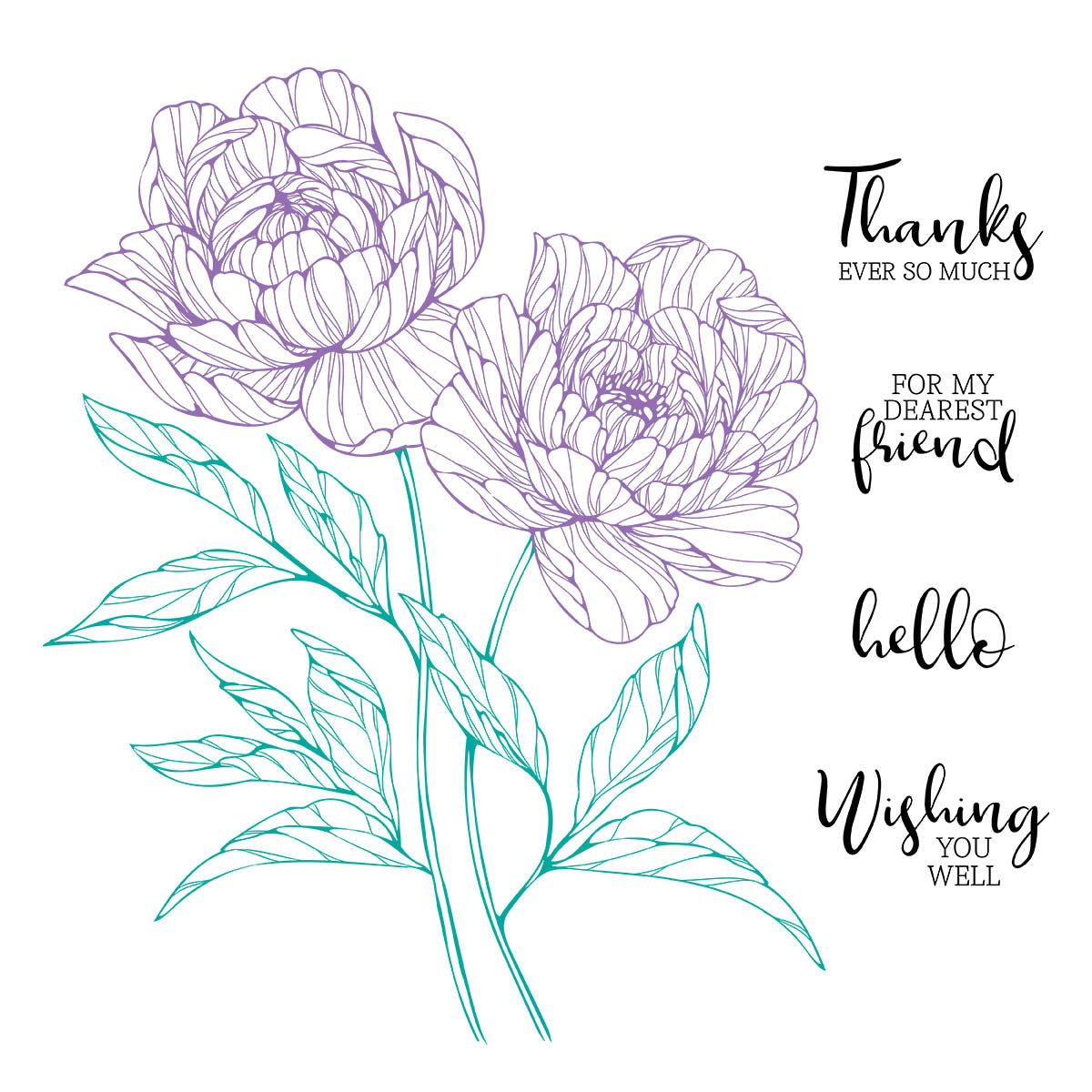 Spellbinders Peony Perfection Registration Press Plates bpr-004