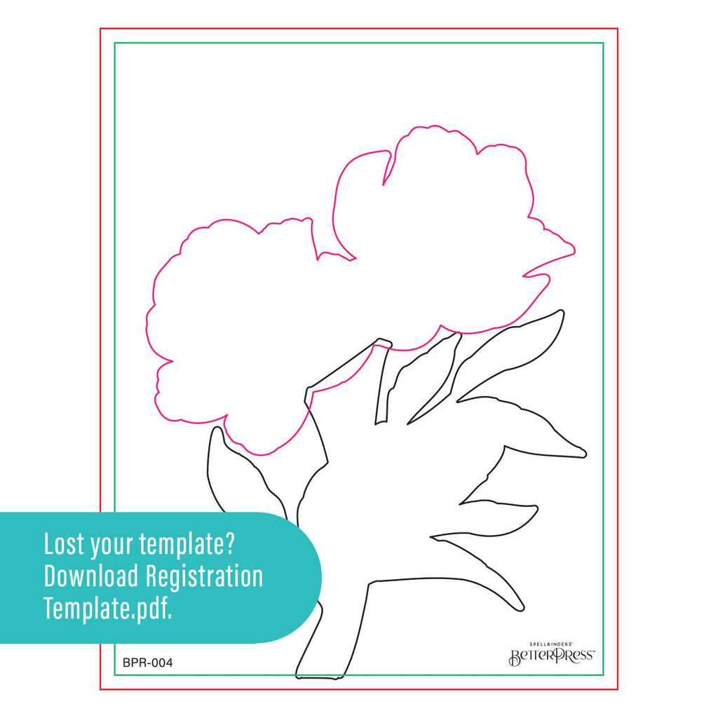 Spellbinders Peony Perfection Registration Press Plates bpr-004 template