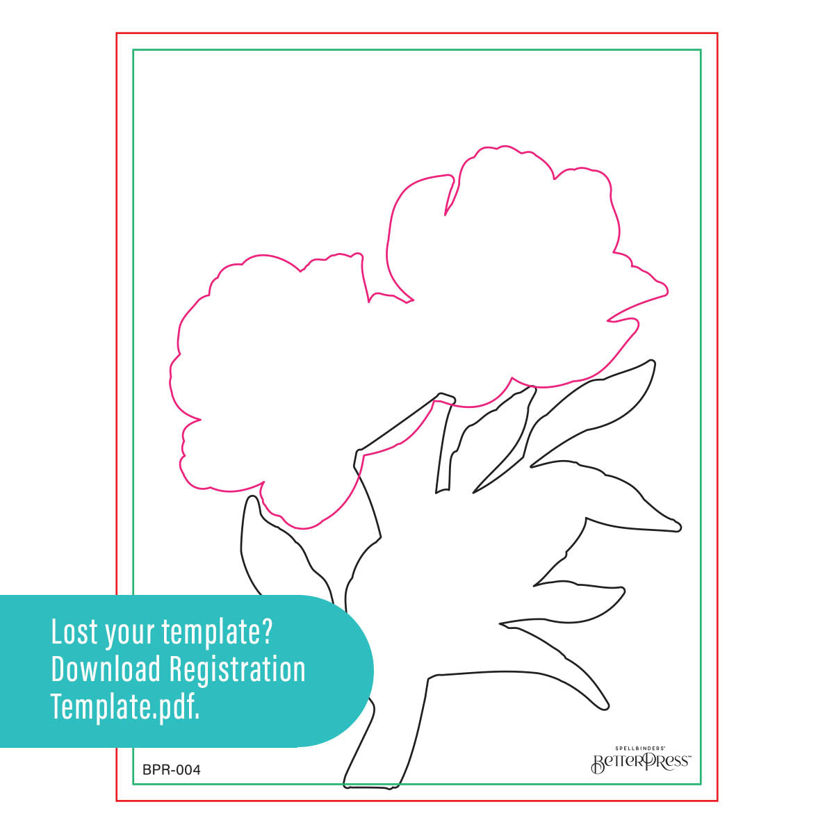 Spellbinders Peony Perfection Registration Press Plates bpr-004 template