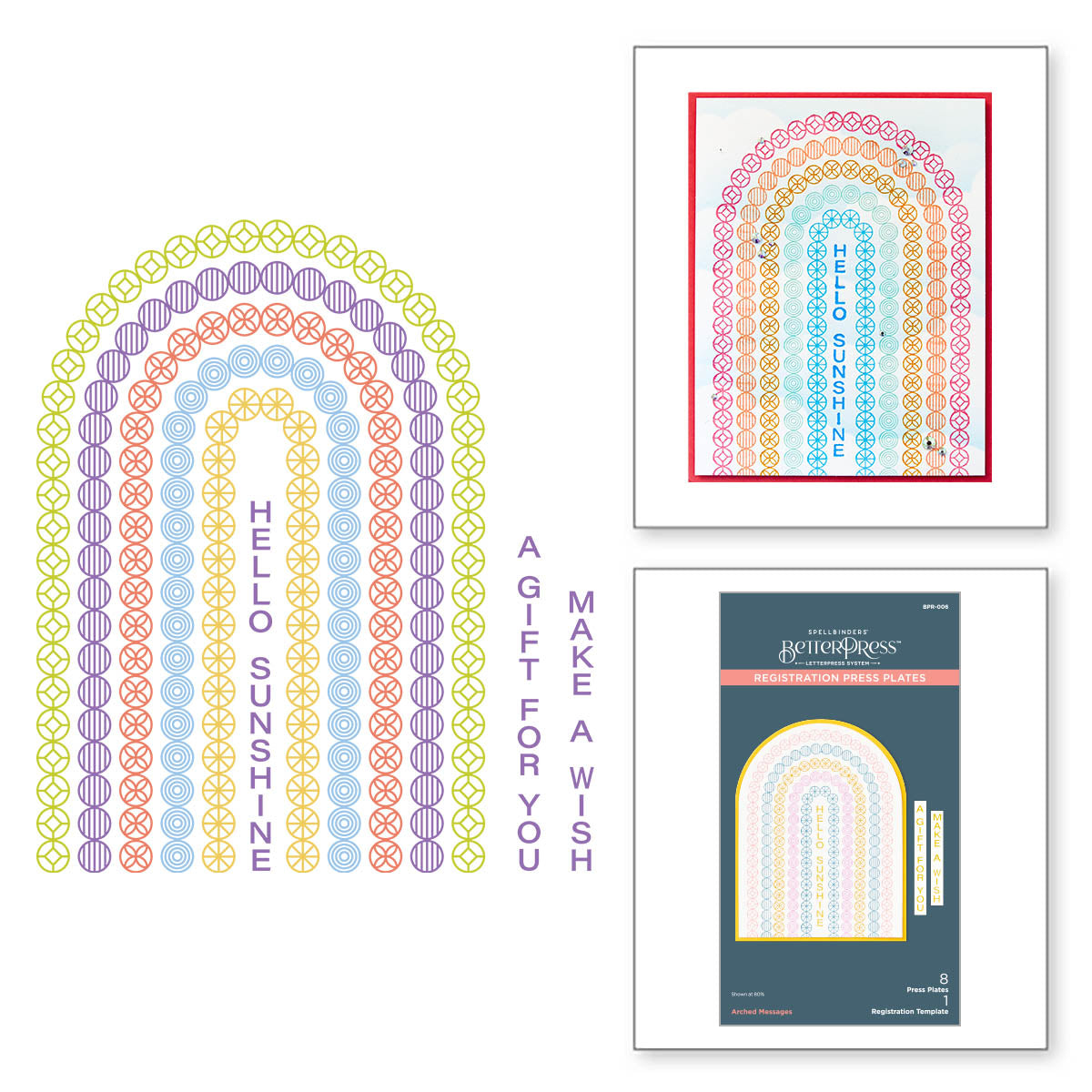 Spellbinders Arched Messages Registration Press Plate and Die Set bpr-006 product image
