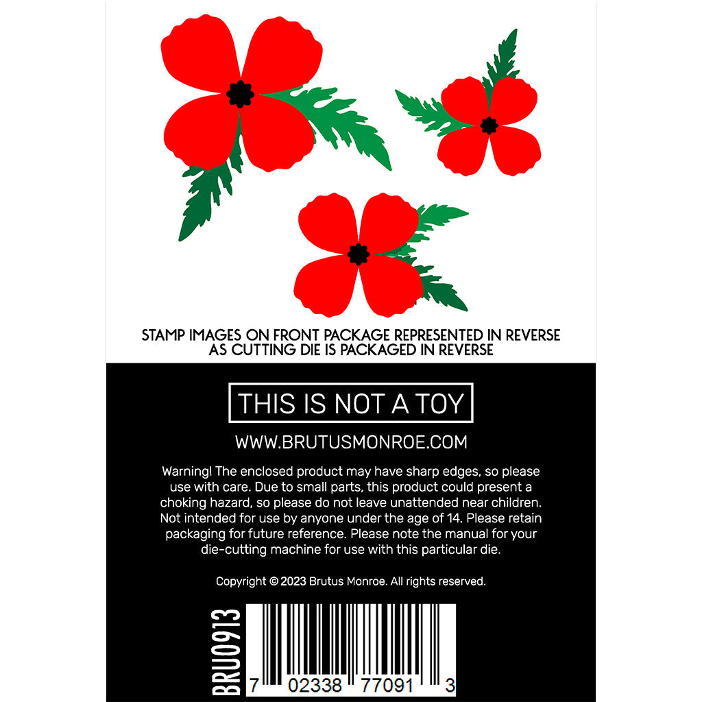 Brutus Monroe Poppy Flowers Dies bru0913 back